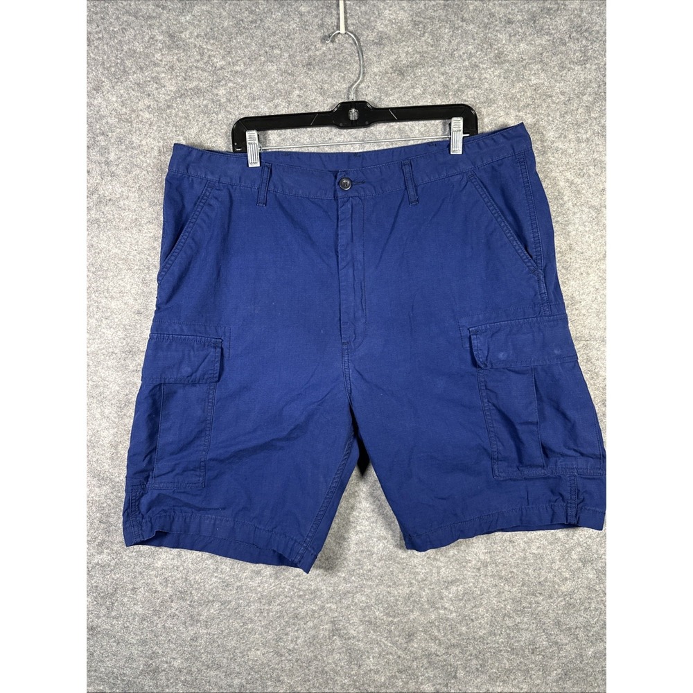 Levi's Shorts Men 40 Blue 100% Cotton Ripstop Cargo Pockets White Tab
